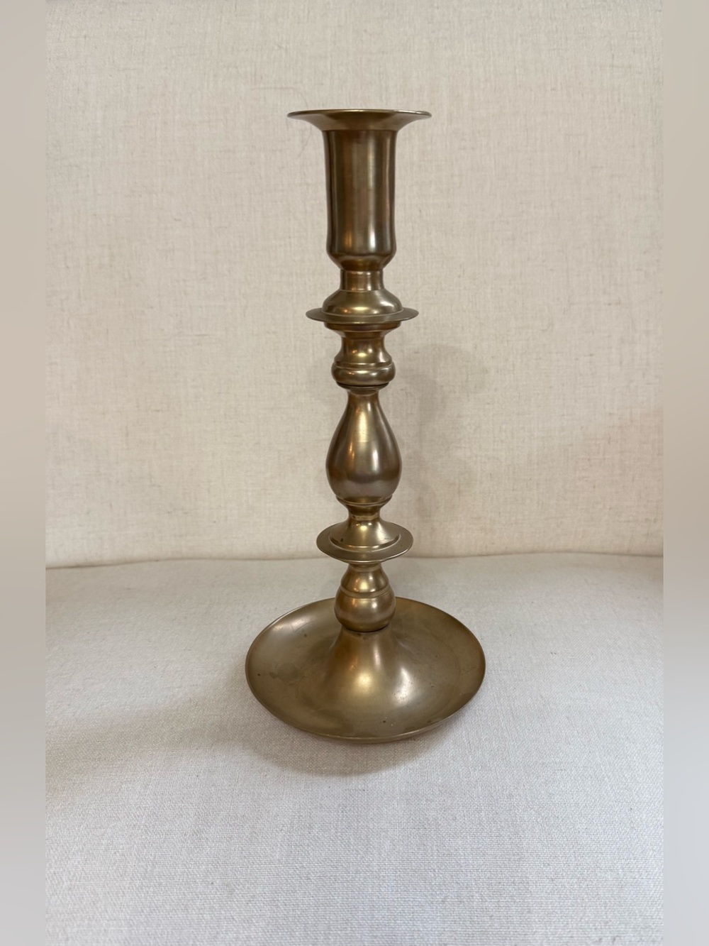 Vintage Solid Brass Tapered Candlestick Holder Brushed Finish 11"H for Taper